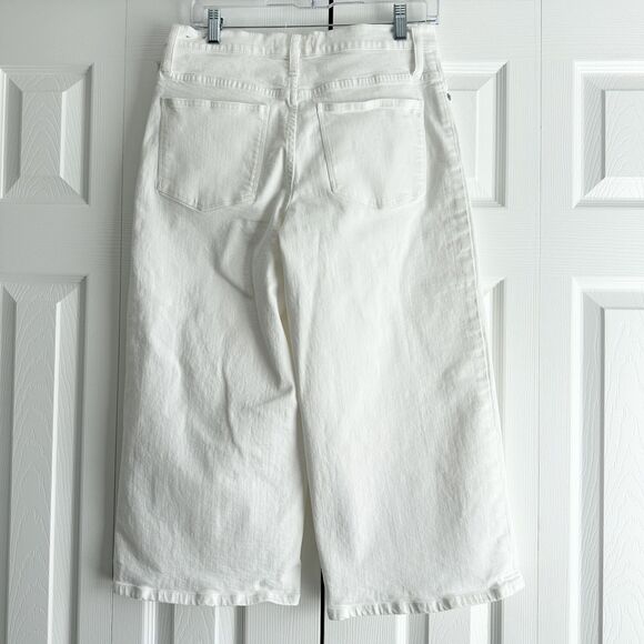 Madewell Cropped Denim Jeans Size 29P White Wide Leg Culottes Flared - Picture 5 of 13